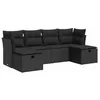 Image de vidaXL Salon de Jardin 6 pcs avec Coussins Noir résine tressée, Ensemble de canapés d'extérieur, Ensemble de canapé d'angle de Jardin, Meuble d'angle de Jardin