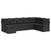 Image de vidaXL Salon de Jardin 8 pcs avec Coussins Noir résine tressée, Ensemble de canapés d'extérieur, Ensemble de canapé d'angle de Jardin, Meuble d'angle de Jardin