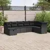 Image de vidaXL Salon de jardin 8 pcs avec coussins noir résine tressée