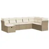 Image de vidaXL Salon de Jardin avec Coussins 8 pcs Beige résine tressée, Ensemble de canapés d'extérieur, Ensemble de canapé d'angle de Jardin, Meuble d'angle de Jardin