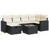 Image de vidaXL Salon de Jardin 7 pcs avec Coussins Noir résine tressée