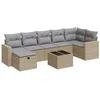 Image de vidaXL Salon de Jardin avec Coussins 8 pcs Beige résine tressée