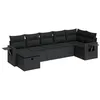 Image de vidaXL Salon de Jardin 7 pcs avec Coussins Noir résine tressée