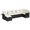Image de vidaXL Salon de Jardin 7 pcs avec Coussins Noir résine tressée