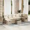 Image de vidaXL Salon de jardin avec coussins 8 pcs beige résine tressée