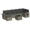 Image de vidaXL Salon de Jardin 8 pcs avec Coussins Gris résine tressée