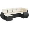 Image de vidaXL Salon de Jardin 6 pcs avec Coussins Noir résine tressée