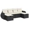 Image de vidaXL Salon de Jardin 6 pcs avec Coussins Noir résine tressée