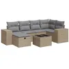 Image de vidaXL Salon de Jardin avec Coussins 7 pcs Beige résine tressée