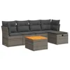 Image de vidaXL Salon de Jardin 6 pcs avec Coussins Gris résine tressée