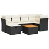 Image de vidaXL Salon de Jardin 7 pcs avec Coussins Noir résine tressée