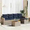 Image de vidaXL Salon de jardin 6 pcs avec coussins gris résine tressée