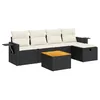 Image de vidaXL Salon de Jardin 6 pcs avec Coussins Noir résine tressée, Ensemble de canapés d'extérieur, Ensemble de canapé d'angle de Jardin, Meuble d'angle de Jardin