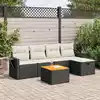 Image de vidaXL Salon de jardin 6 pcs avec coussins noir résine tressée