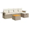 Image de vidaXL Salon de Jardin avec Coussins 6 pcs Beige résine tressée, Ensemble de canapés d'extérieur, Ensemble de canapé d'angle de Jardin, Meuble d'angle de Jardin