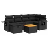 Image de vidaXL Salon de Jardin 7 pcs avec Coussins Noir résine tressée, Ensemble de canapés d'extérieur, Ensemble de canapé d'angle de Jardin, Meuble d'angle de Jardin