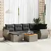 Image de vidaXL Salon de jardin avec coussins 7 pcs gris résine tressée