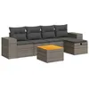 Image de vidaXL Salon de Jardin 6 pcs avec Coussins Gris résine tressée