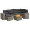 Image de vidaXL Salon de Jardin avec Coussins 7 pcs Gris résine tressée