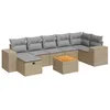 Image de vidaXL Salon de Jardin avec Coussins 8 pcs Beige résine tressée