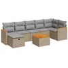 Image de vidaXL Salon de Jardin avec Coussins 8 pcs Beige résine tressée