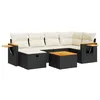 Image de vidaXL Salon de Jardin 7 pcs avec Coussins Noir résine tressée