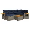 Image de vidaXL Salon de Jardin avec Coussins 7 pcs Gris résine tressée
