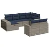 Image de vidaXL Salon de Jardin avec Coussins 10 pcs Gris résine tressée