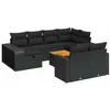 Image de vidaXL Salon de Jardin 11 pcs avec Coussins Noir résine tressée