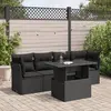 Image de vidaXL Salon de jardin 5 pcs avec coussins noir résine tressée