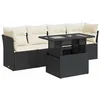 Image de vidaXL Salon de Jardin 5 pcs avec Coussins Noir résine tressée