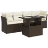 Image de vidaXL Salon de Jardin avec Coussins 5 pcs Marron résine tressée