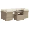 Image de vidaXL Salon de Jardin avec Coussins 7 pcs Beige résine tressée