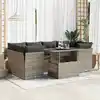 Image de vidaXL Salon de jardin avec coussins 7 pcs gris résine tressée