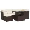 Image de vidaXL Salon de Jardin avec Coussins 7 pcs Marron résine tressée