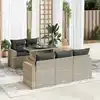 Image de vidaXL Salon de jardin 6 pcs avec coussins gris clair résine tressée
