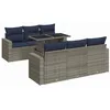 Image de vidaXL Salon de Jardin avec Coussins 7 pcs Gris résine tressée Acacia