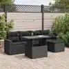 Image de vidaXL Salon de jardin 6 pcs avec coussins noir résine tressée
