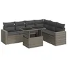 Image de vidaXL Salon de Jardin avec Coussins 7 pcs Gris résine tressée