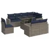 Image de vidaXL Salon de Jardin avec Coussins 9 pcs Gris résine tressée Acacia