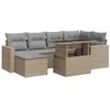 Image de vidaXL Salon de Jardin avec Coussins 7 pcs Beige résine tressée
