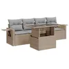 Image de vidaXL Salon de Jardin avec Coussins 5 pcs Beige résine tressée