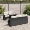 Image de vidaXL Salon de jardin 6 pcs avec coussins noir résine tressée