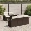 Image de vidaXL Salon de jardin avec coussins 6 pcs marron résine tressée