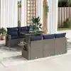 Image de vidaXL Salon de jardin avec coussins 7 pcs gris résine tressée acacia