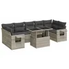 Image de vidaXL Salon de Jardin 8 pcs avec Coussins Gris Clair résine tressée