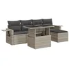 Image de vidaXL Salon de Jardin 6 pcs avec Coussins Gris Clair résine tressée
