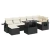 Image de vidaXL Salon de Jardin 8 pcs avec Coussins Noir résine tressée