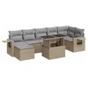 Image de vidaXL Salon de Jardin avec Coussins 8 pcs Beige résine tressée