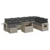 Image de vidaXL Salon de Jardin 9 pcs avec Coussins Gris Clair résine tressée
